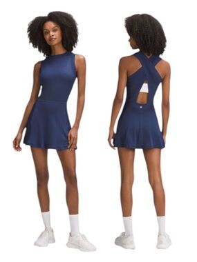 Lululemon Swiftly Tech Cross Back Tennis Dress in Night Sea Navy Size 10
